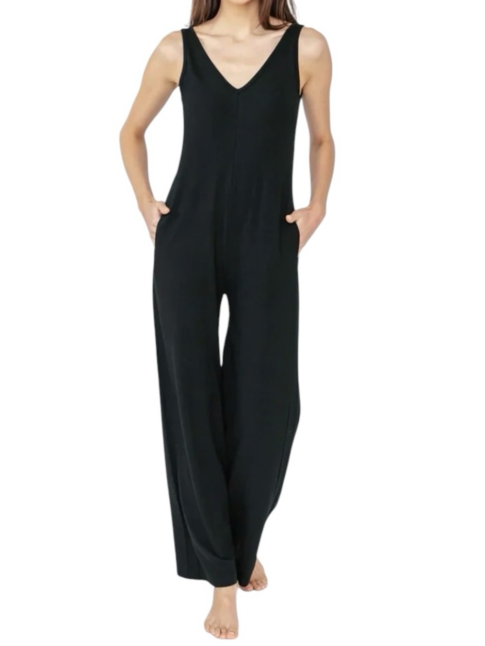 NWT SMASH + TESS Tuesday Wide Leg Romper in Midnight Black size L